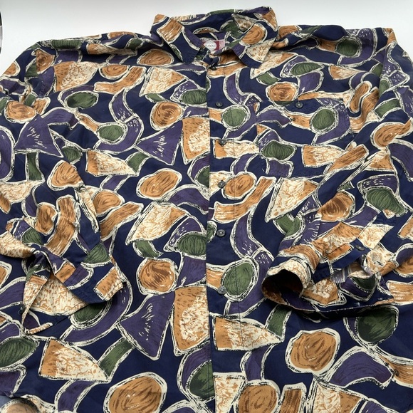 Chiamare 100% Silk Men’s XL Cool Design Short Sleeve Collared Button Down - Picture 1 of 8